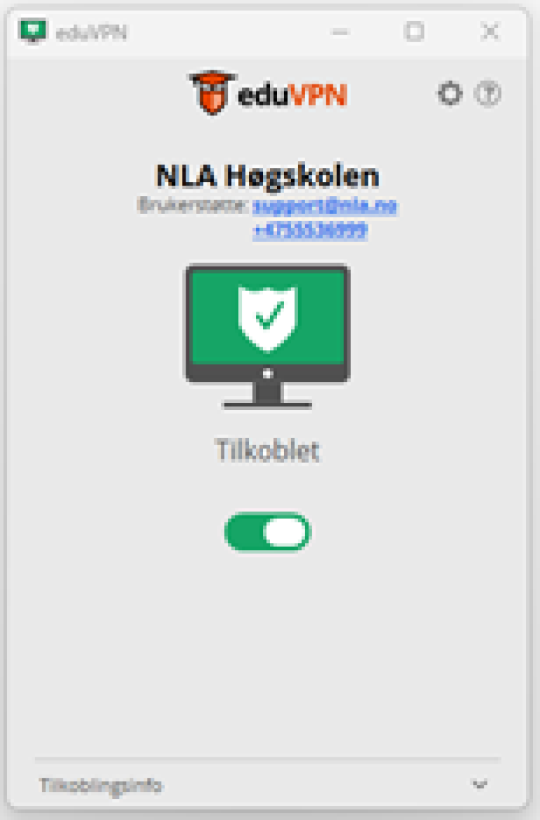 correctely connected eduVPN